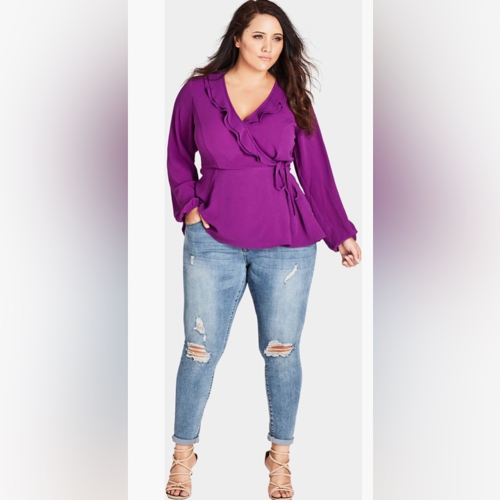 City Chic Vibrant Purple Top